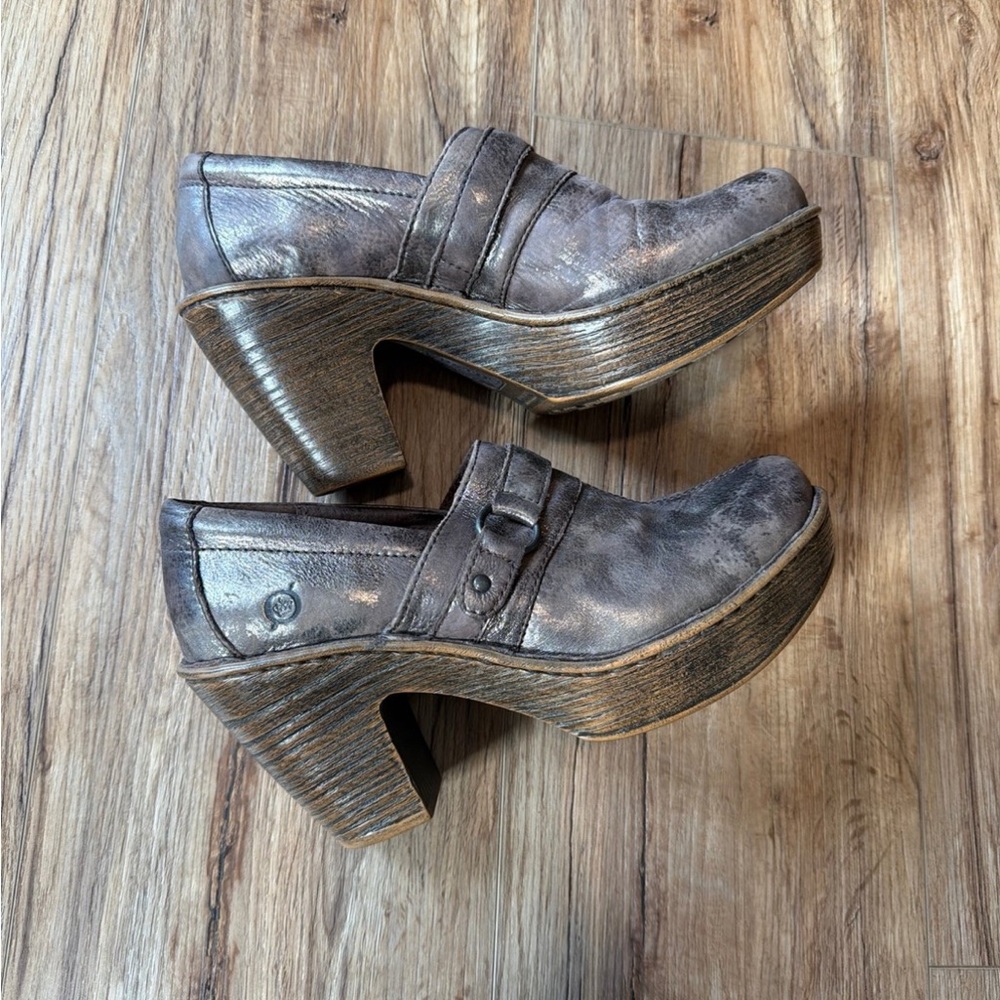 Born Elegant Women's Brown Heeled Mules